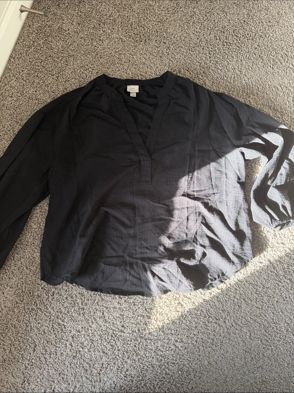 Target Black V-Neck Long Sleeve Blouse
